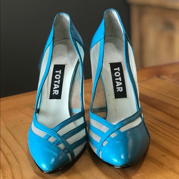 Blue Net Heels - Picture 2 of 6